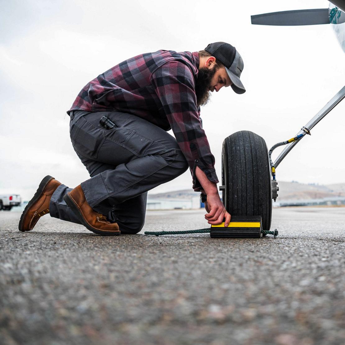 Men Work | Danner Bull Run Moc Toe Tobacco Black Wedge