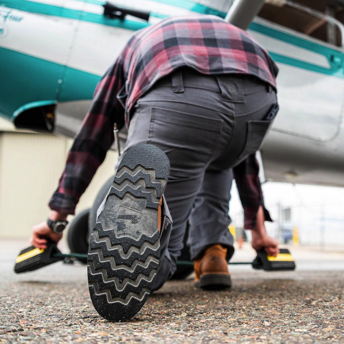 Men Work | Danner Bull Run Moc Toe Tobacco Black Wedge